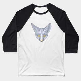 cute silver rappel fox face Baseball T-Shirt